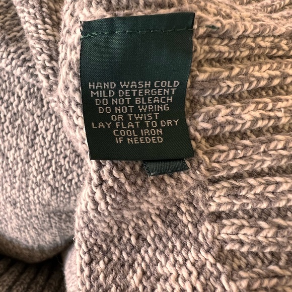 ⬇️LRL Lauren Jeans Co Ralph Lauren Womens Turtleneck Sweater Size M Beige/Gray - Picture 6 of 7
